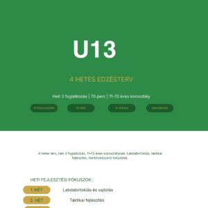 TudatosEdző U13 4 hetes labdarúgó edzésterv borító